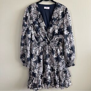 ✨ Dizzy Lizzy Women’s Gray Floral Mini Dress Large